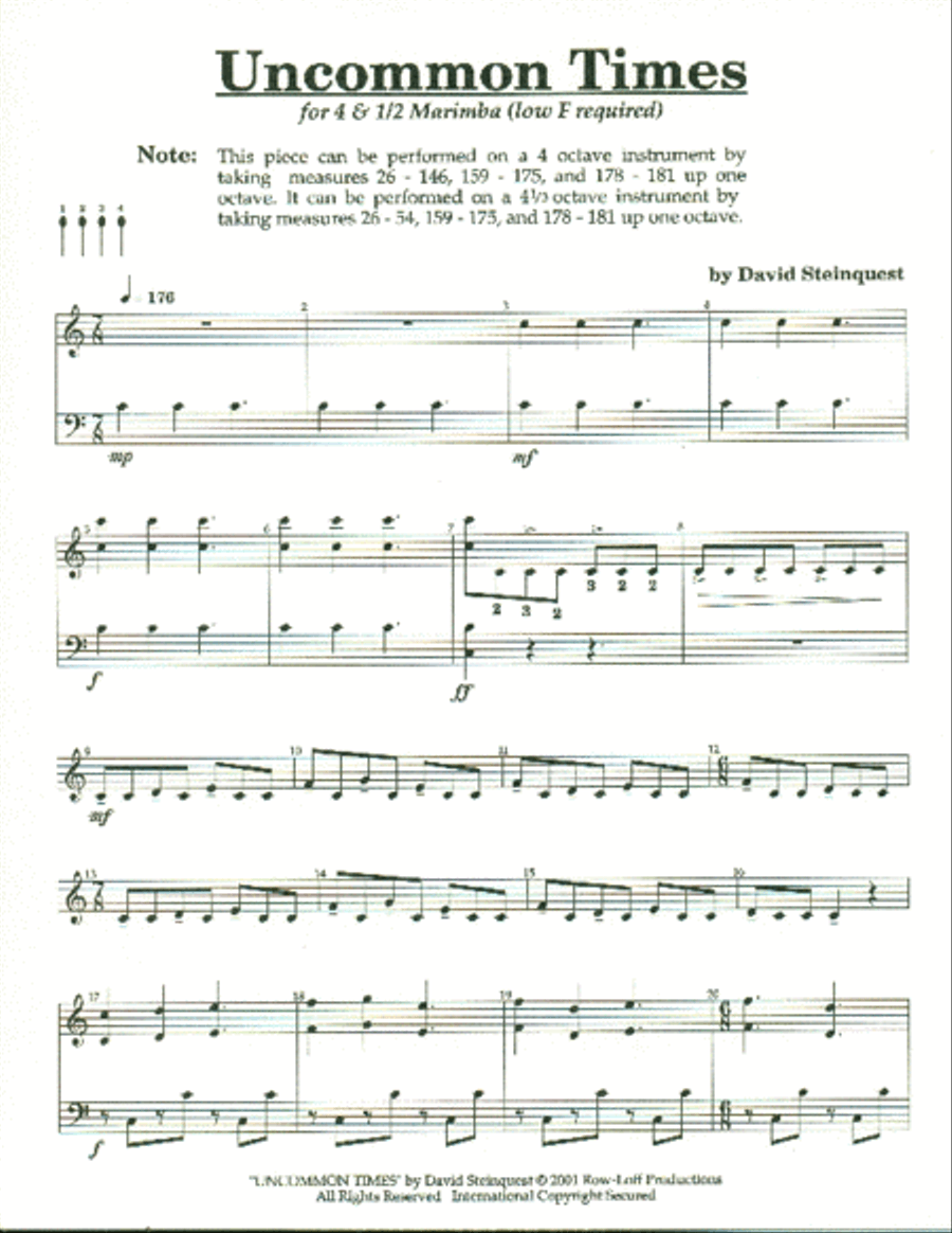 Uncommon Times - Marimba Marimba scores gallery preview page 2