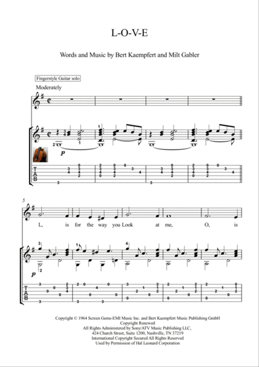 L-O-V-E Electric Guitar scores gallery preview page 1