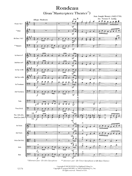 Rondeau (Theme from Masterpiece Theatre): Score