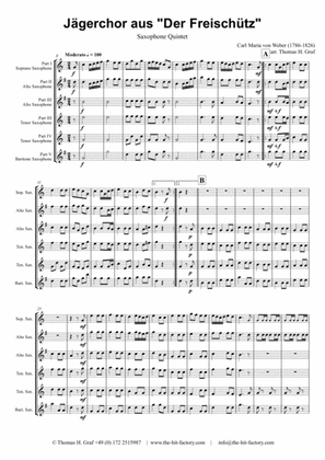 Jaegerchor - Der Freischuetz C.M.Weber - Saxophone Quintet