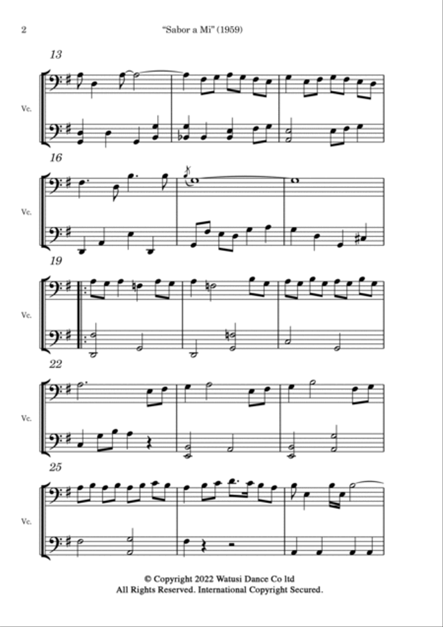 Sabor a Mi (1959) String Duet scores gallery preview page 2