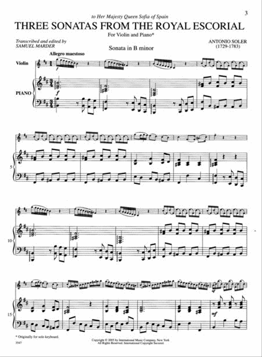 Three Sonatas Violin Solo scores gallery preview page 2