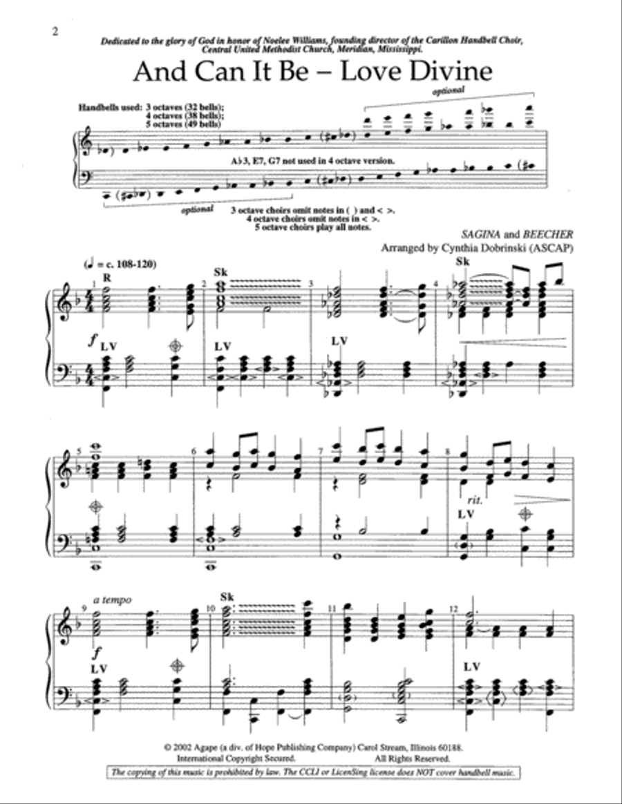 And Can It Be with Love Divine 5-Octaves scores gallery preview page 12