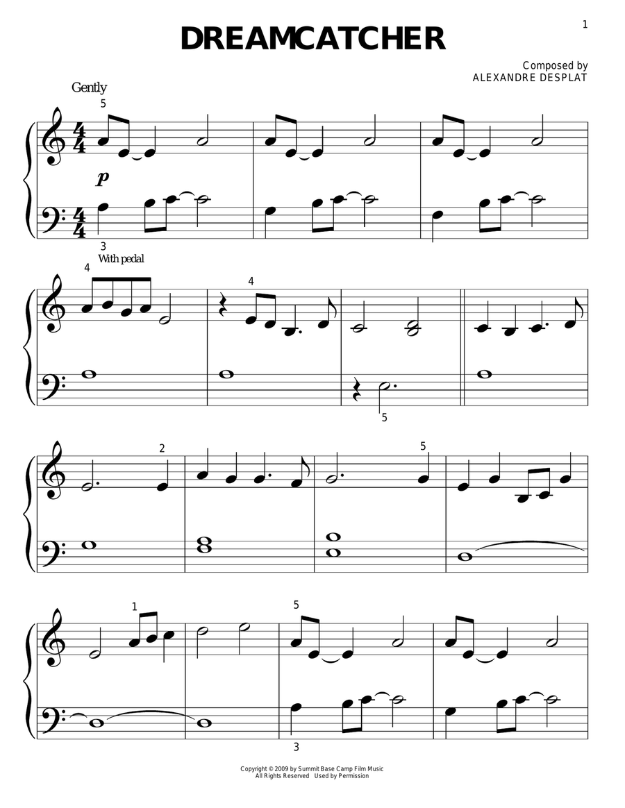 Dreamcatcher (from The Twilight Saga: New Moon) Easy Piano scores gallery preview page 1