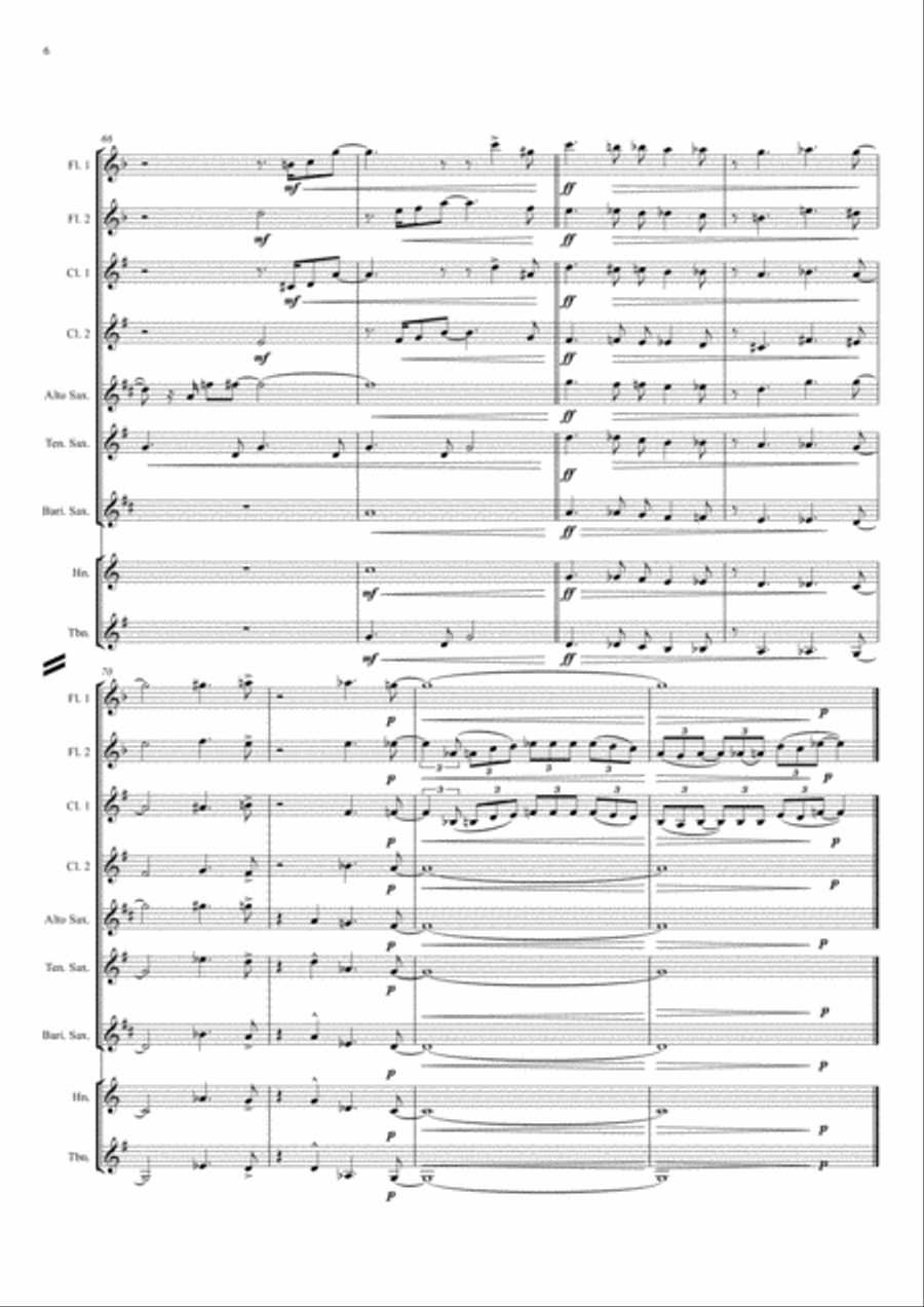 St. Louis Blues (Handy) for 9 part wind ensemble Jazz Ensemble scores gallery preview page 6