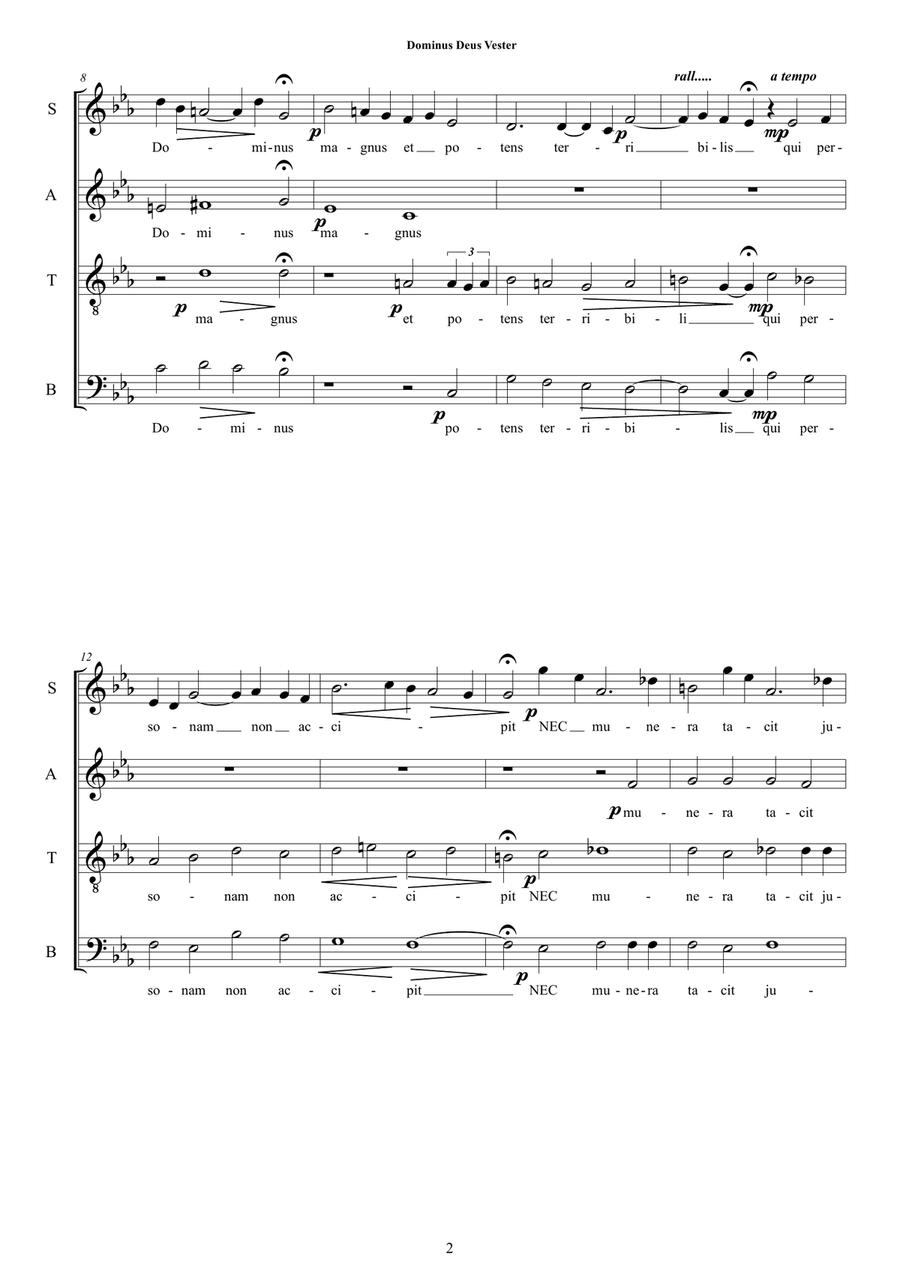Dominus Deus Vester - Mootet for SATB a cappella 4-Part scores gallery preview page 2