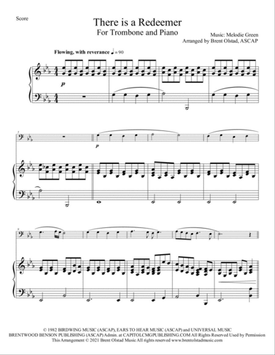 There Is A Redeemer Trombone Solo scores gallery preview page 2