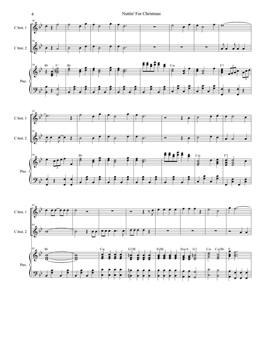 Nuttin' For Christmas Flute scores gallery preview page 4