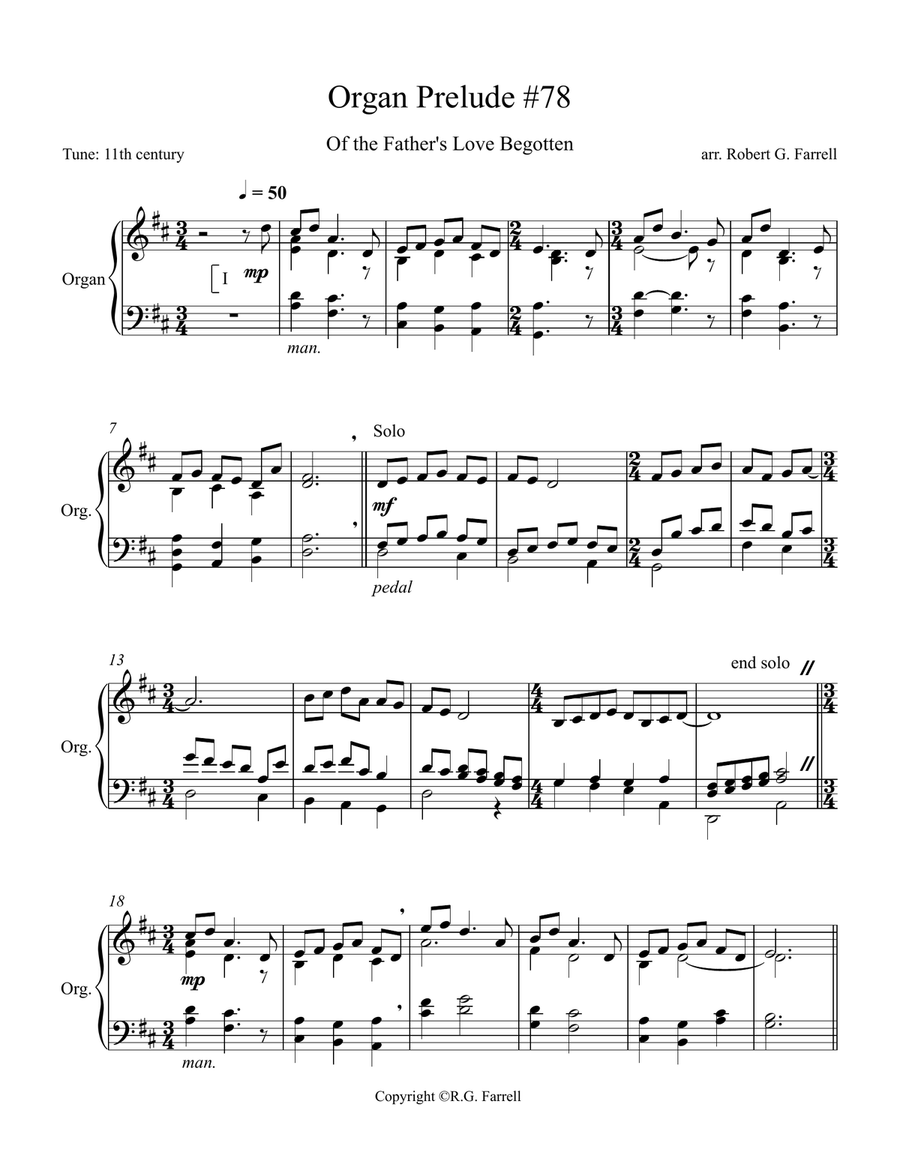 Organ Prelude #78 Organ Solo scores gallery preview page 1
