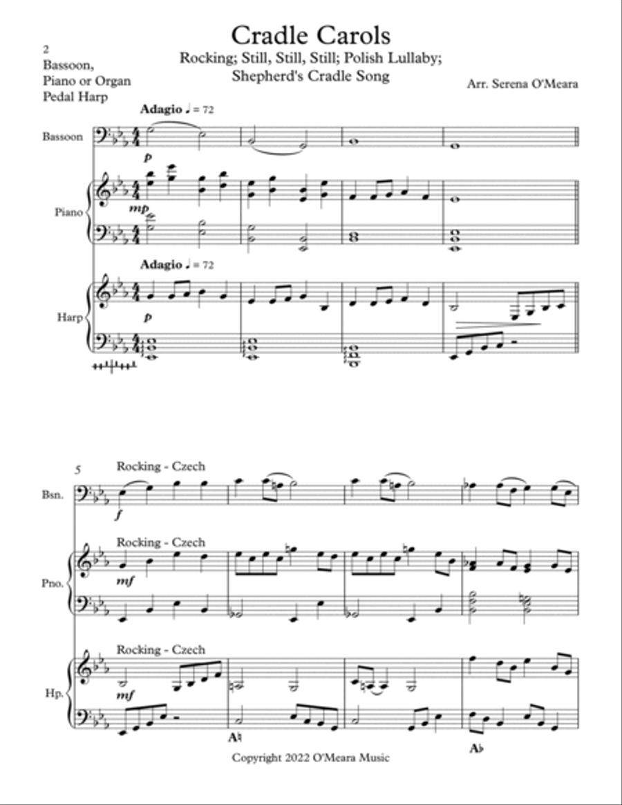 Cradle Carols, Trio for Bassoon, Pedal Harp and Piano image number null