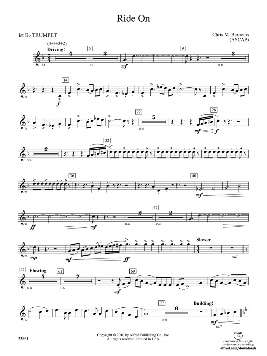 Ride On: 1st B-flat Trumpet