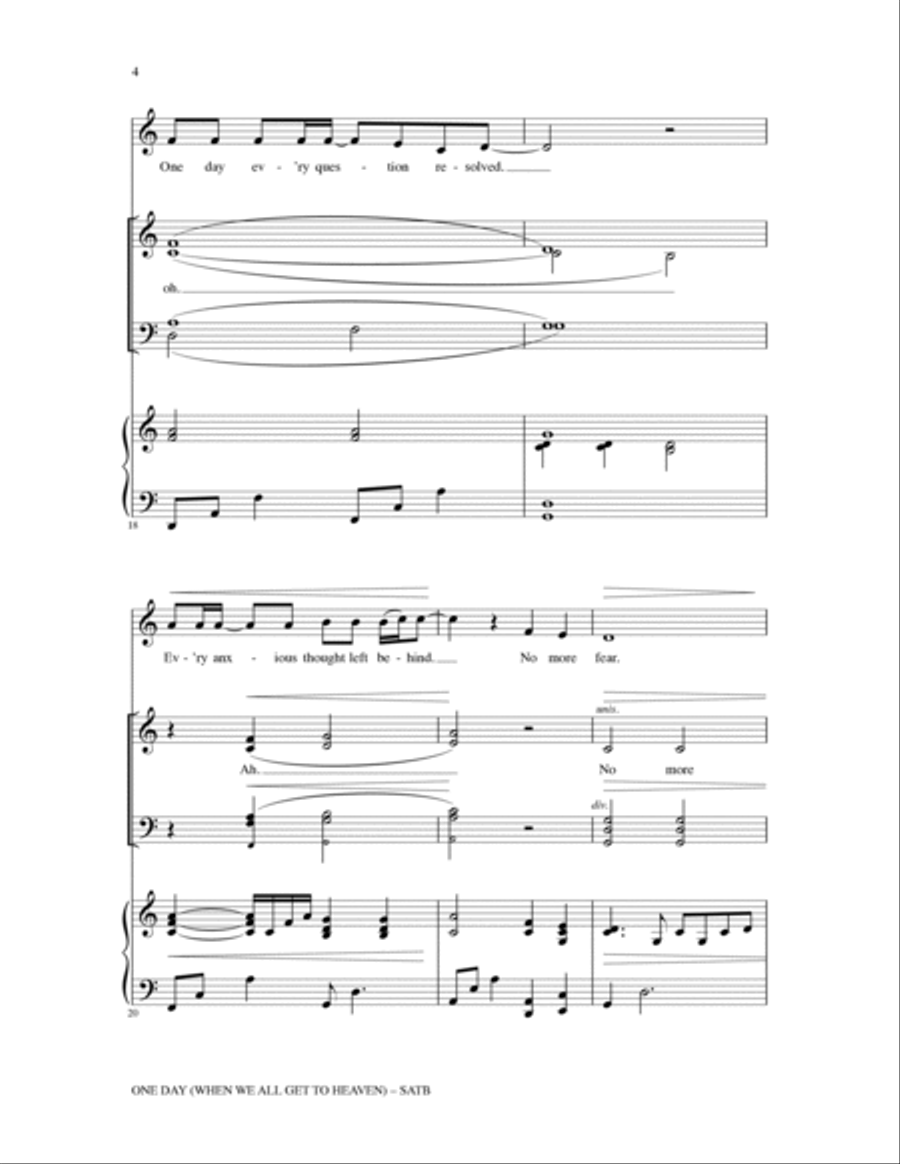 One Day (When We All Get To Heaven) (Arr. Heather Sorenson) 4-Part scores gallery preview page 3