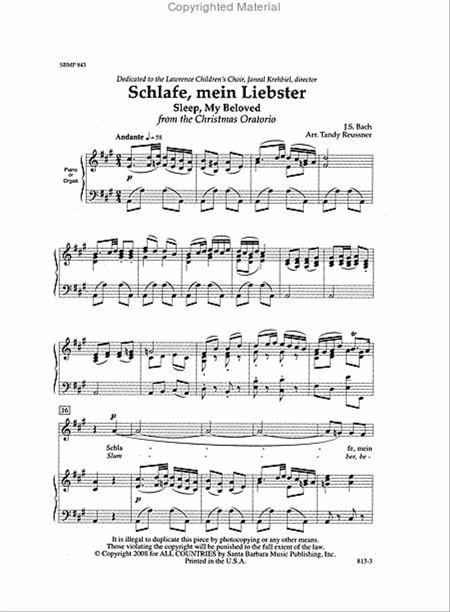 Schlafe, mein Liebster - SA Octavo TB scores gallery preview page 2