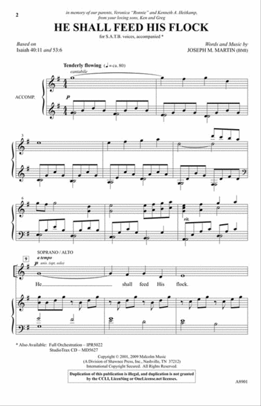 He Shall Feed His Flock 4-Part scores gallery preview page 2