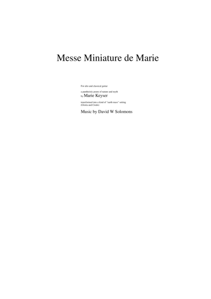 Messe Miniature de Marie for alto and guitar image number null