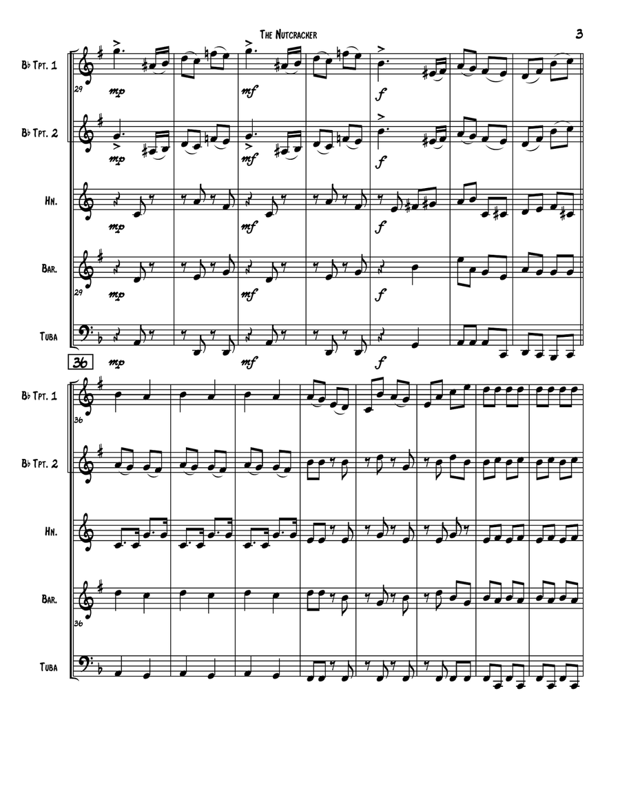 The Nutcracker Brass Quintet scores gallery preview page 3