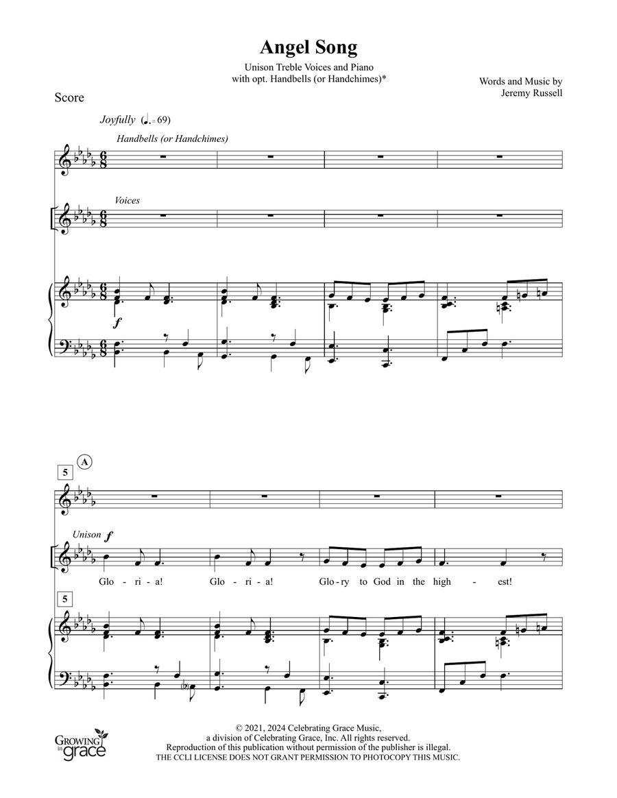 Angel Song Teacher Resource Unison Choir scores gallery preview page 3