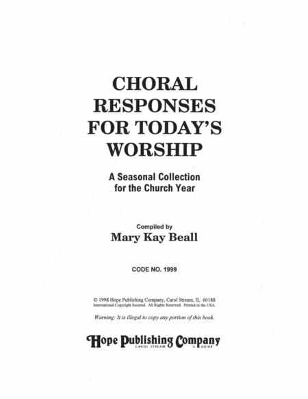 Choral Responses for Today's Worship-Digital Download image number null