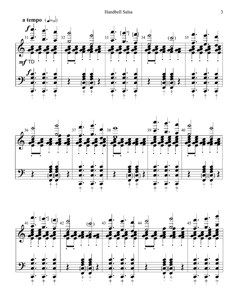 Handbell Salsa Handbell Choir scores gallery preview page 3