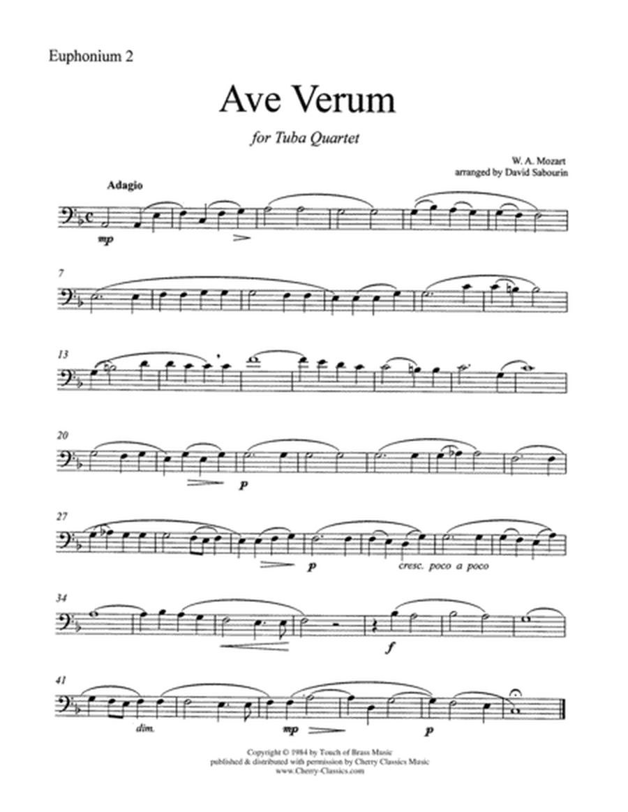 Ave Verum for Tuba Quartet