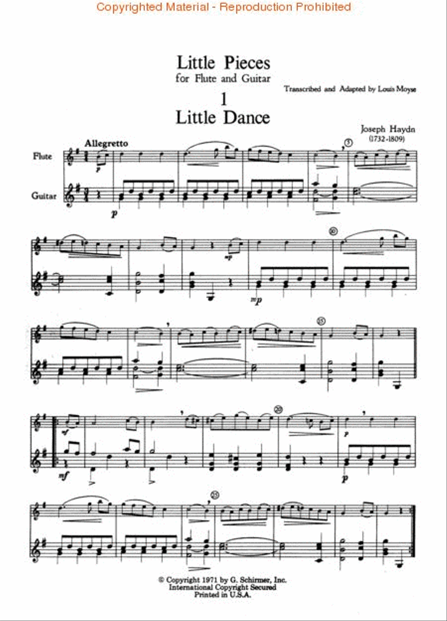 Little Pieces for Flute and Guitar Flute scores gallery preview page 2