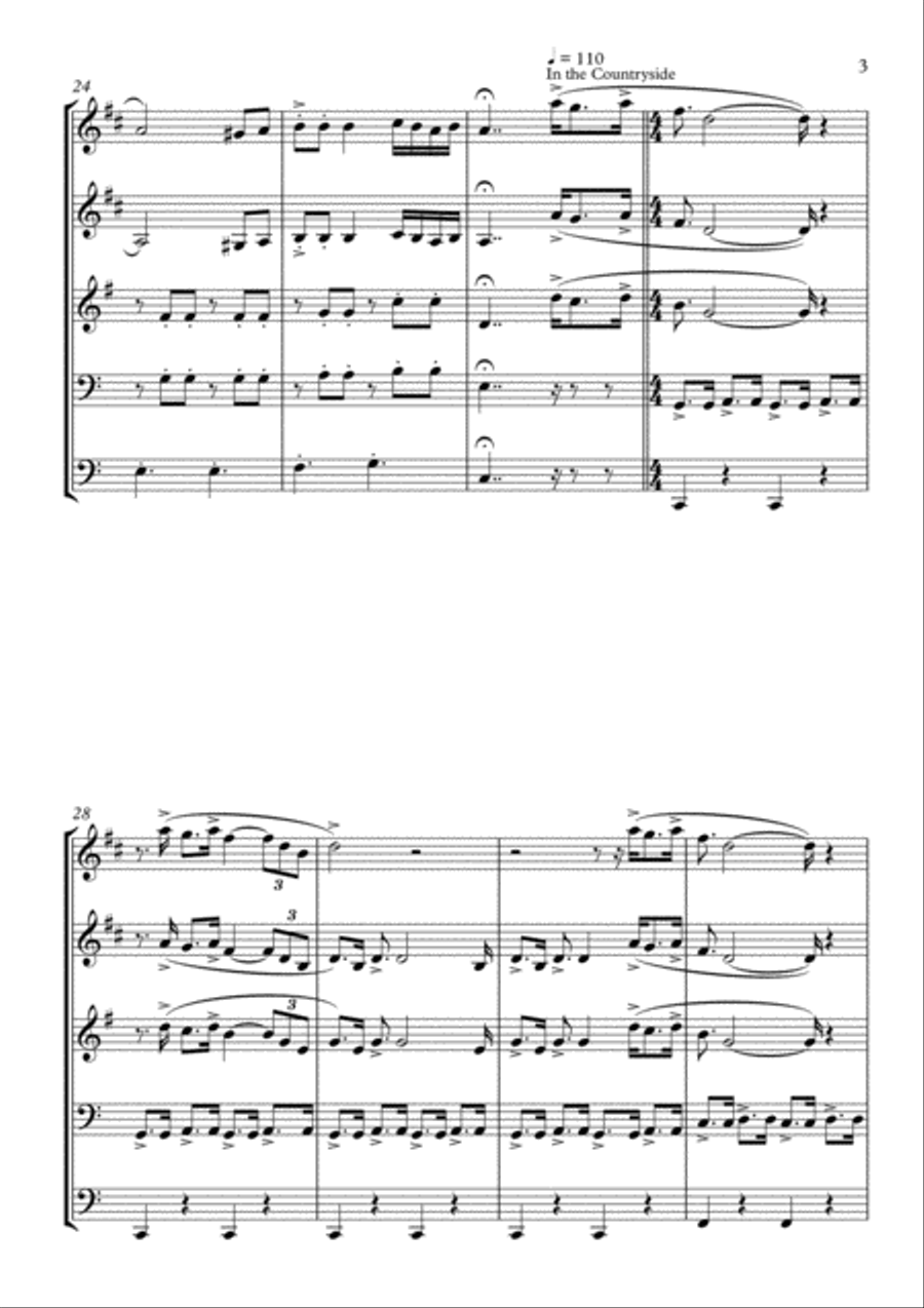 Augusto Mazzoli Medley for Brass Quintet Brass Quintet scores gallery preview page 3