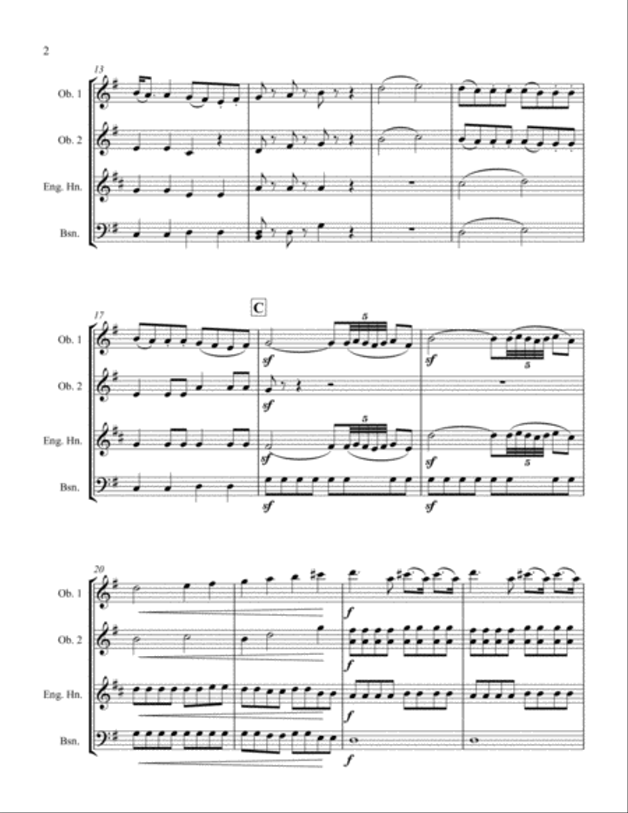 Eine Kleine Nachtmusik, Mvt. 1 Woodwind Ensemble scores gallery preview page 2