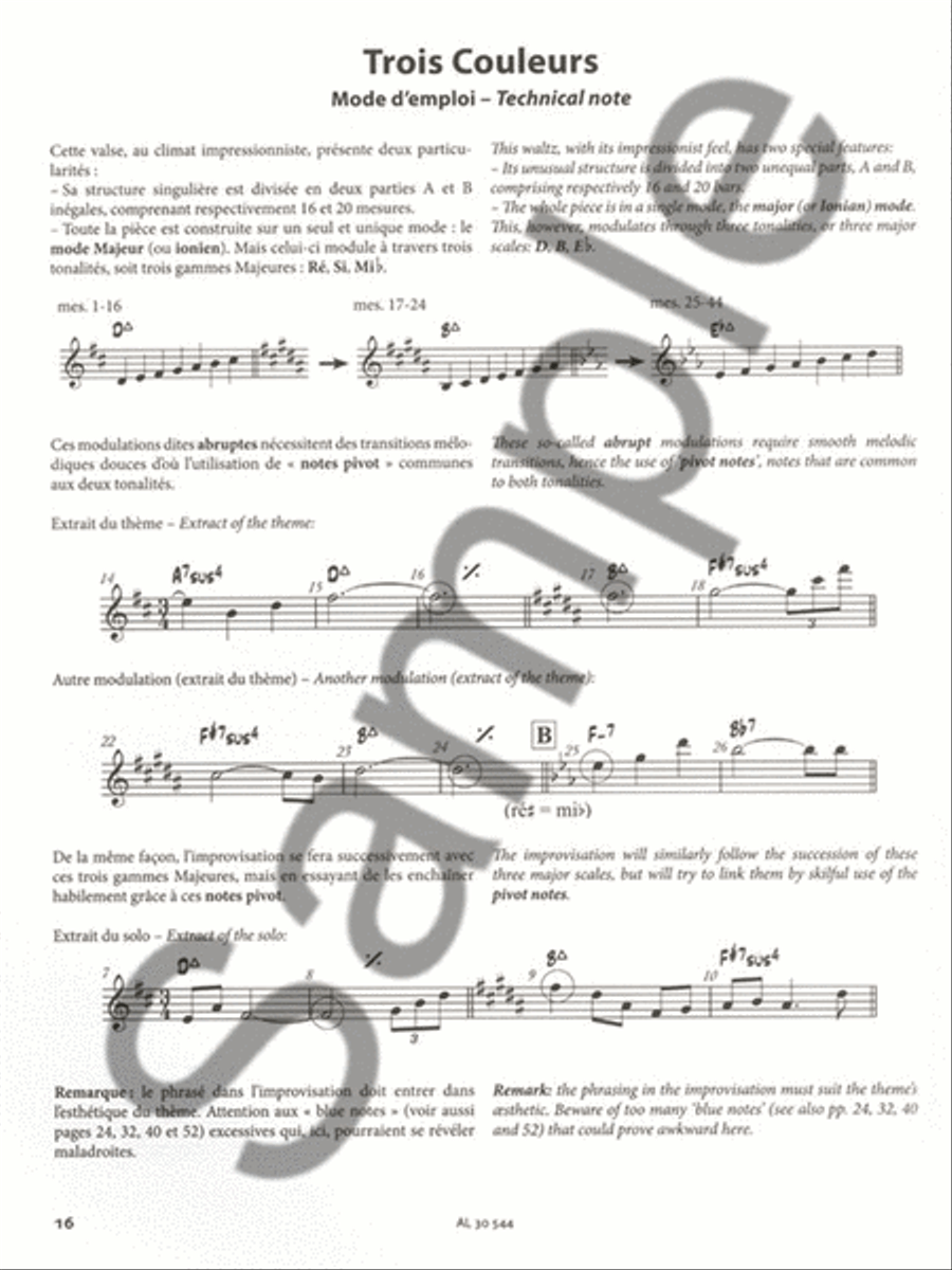 Improvisation For Beginners And Advanced Players, For Alto Saxophone Tenor Saxophone scores gallery preview page 2