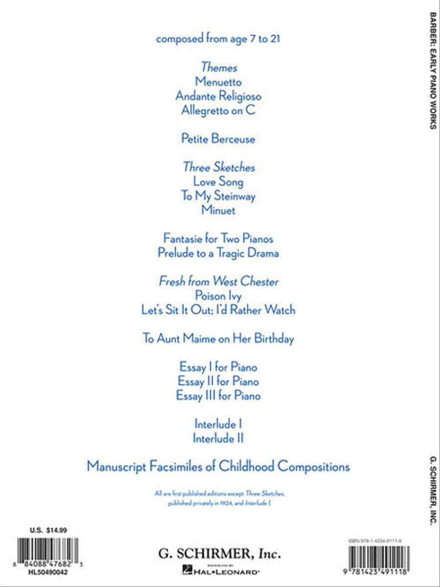 Early Piano Works Early Piano Works Piano Solo scores gallery preview page 2