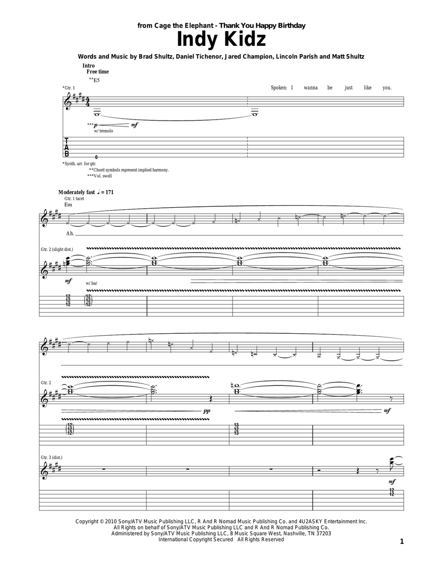 Indy Kidz Acoustic Guitar scores gallery preview page 1