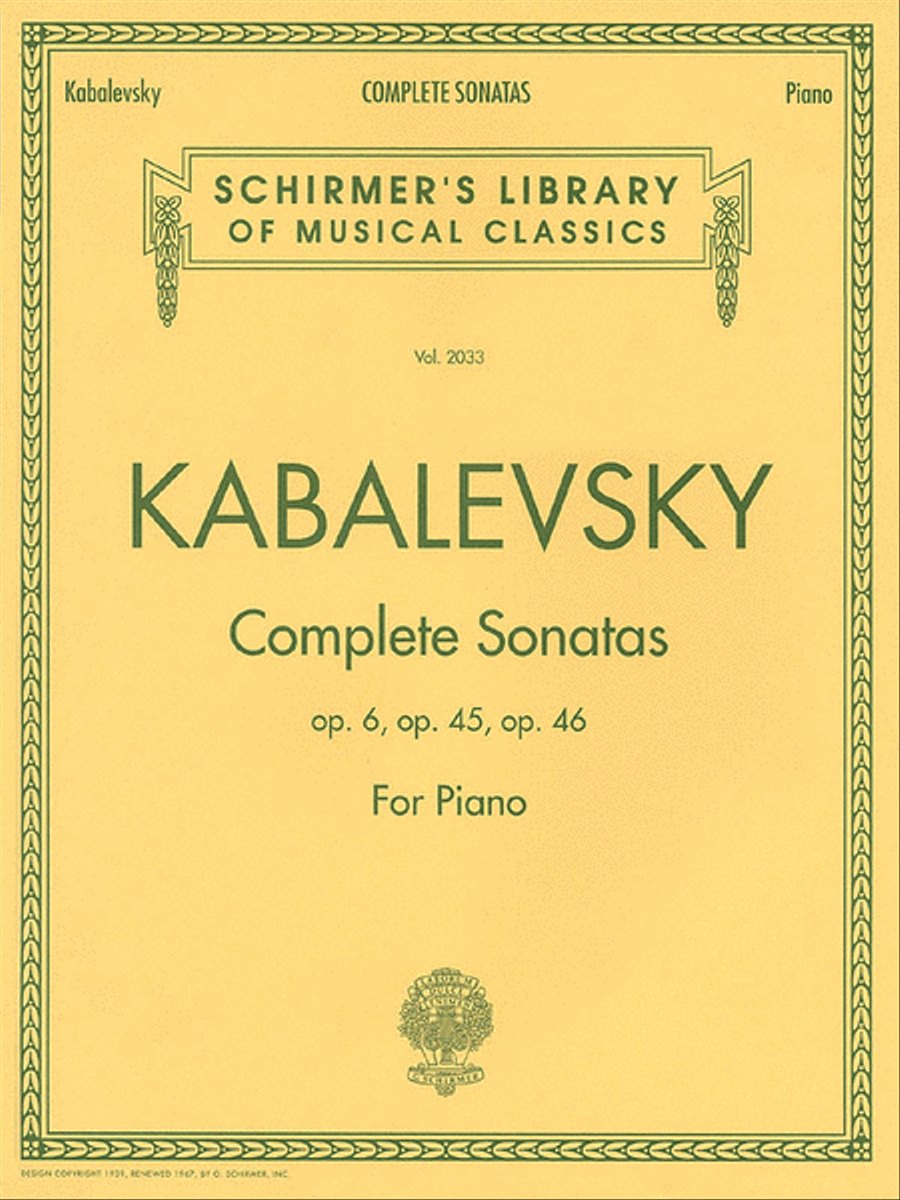 Dmitri Kabalevsky – Complete Sonatas for Piano Piano Solo scores gallery preview page 1