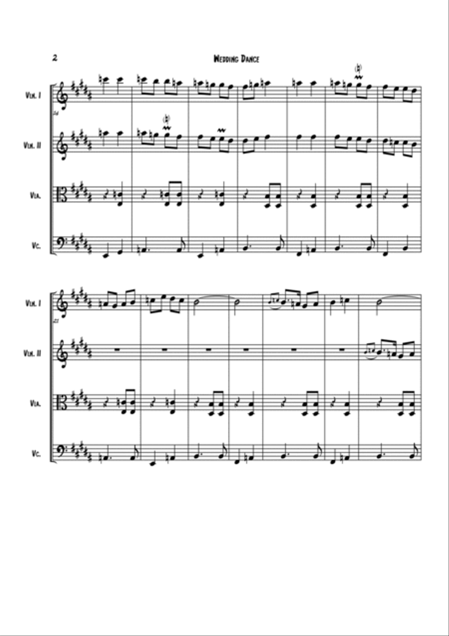 Jewish Wedding Dance String Quartet scores gallery preview page 2