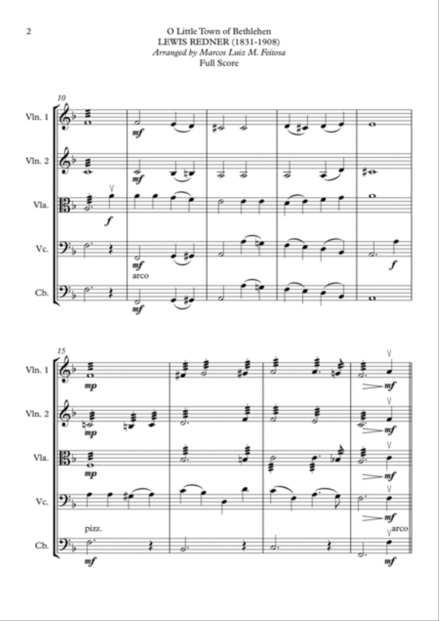 O Little Town of Bethlehem - String Ensemble Cello scores gallery preview page 4