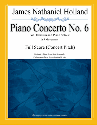 Piano Concerto No. 6, Full Score Only - Score Only