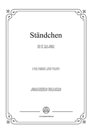 Book cover for Brahms-Ständchen in E Major,for voice and piano