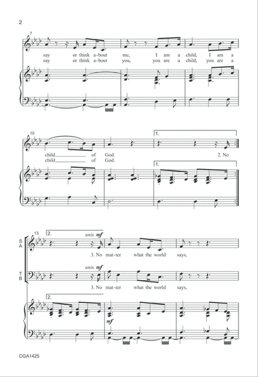 Child of God 4-Part scores gallery preview page 2