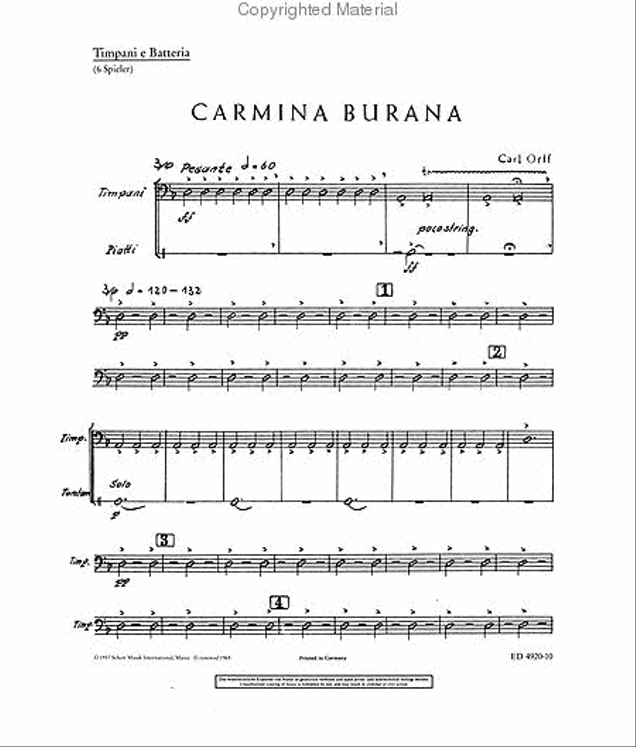 Carmina Burana Percussion scores gallery preview page 2
