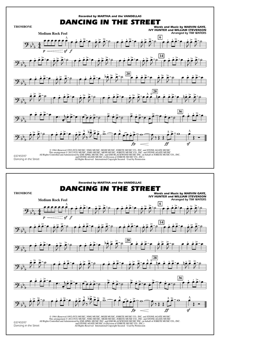 Dancing In The Street - Trombone Marching Band scores gallery preview page 1