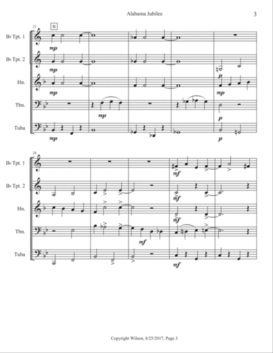 Alabama Jubilee Brass Quintet scores gallery preview page 4