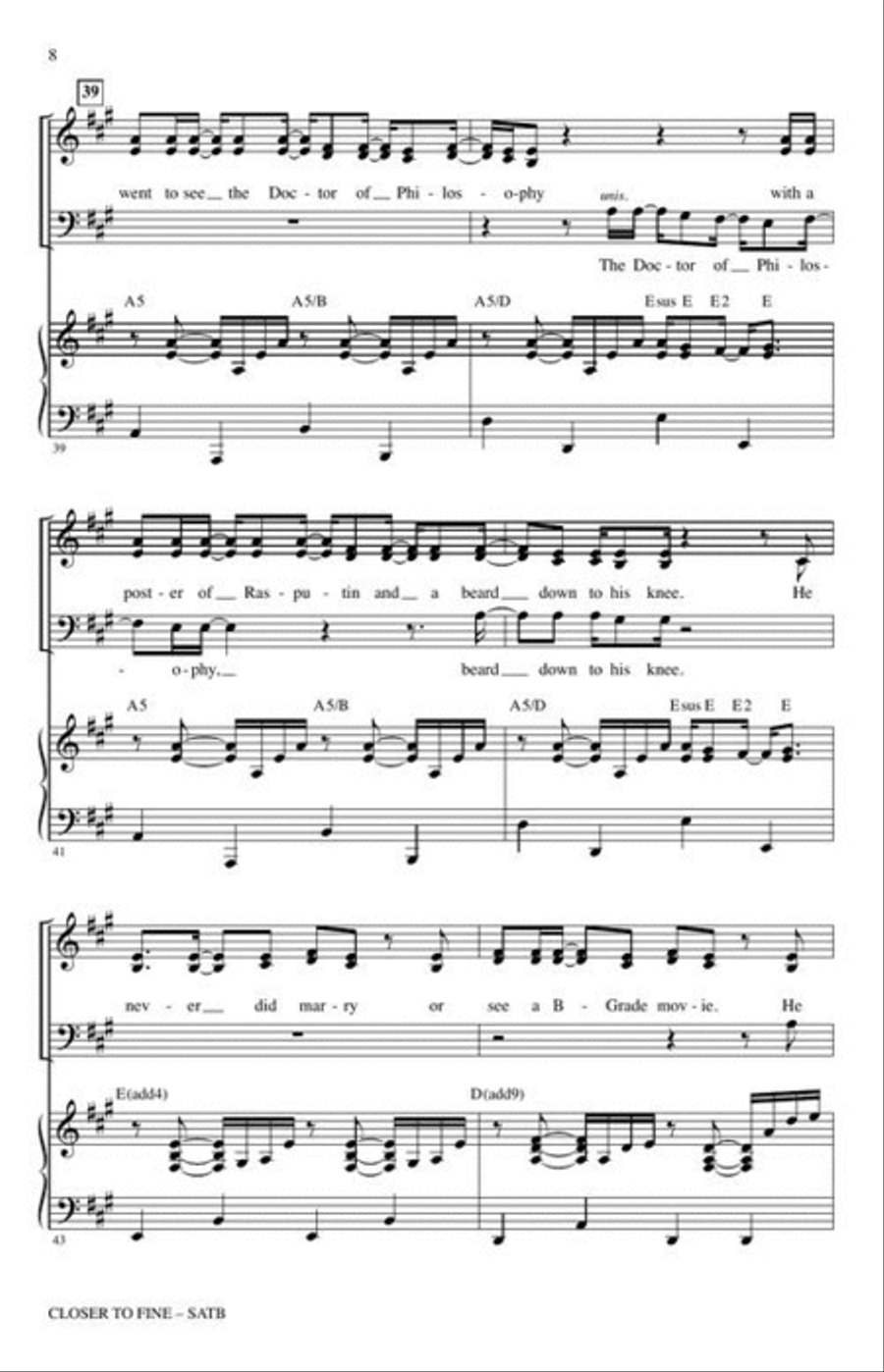 Closer to Fine 4-Part scores gallery preview page 6