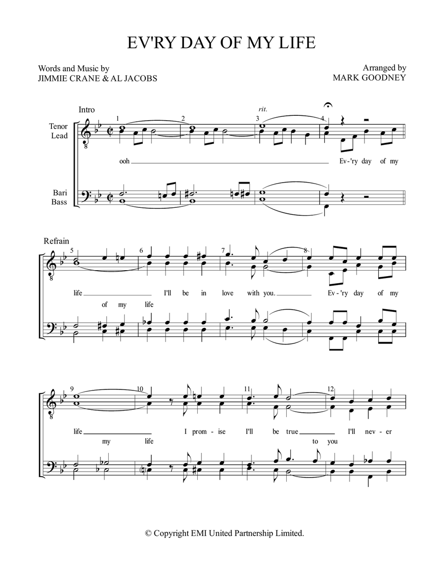 Ev'ry Day Of My Life Ev'ry Day Of My Life TTBB scores gallery preview page 2