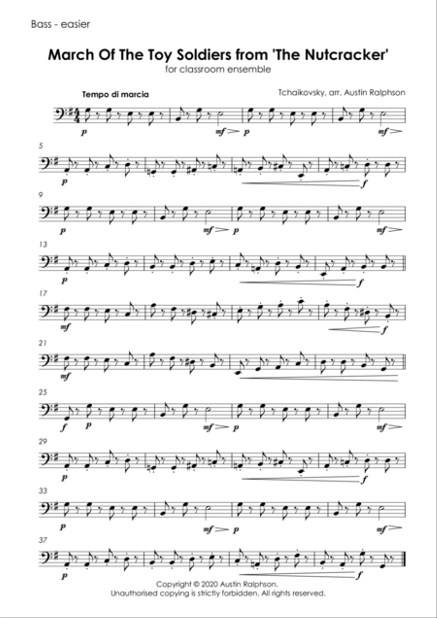 March Of The Toy Soldiers from 'The Nutcracker' with backing track - Classroom ensemble Bassoon scores gallery preview page 4
