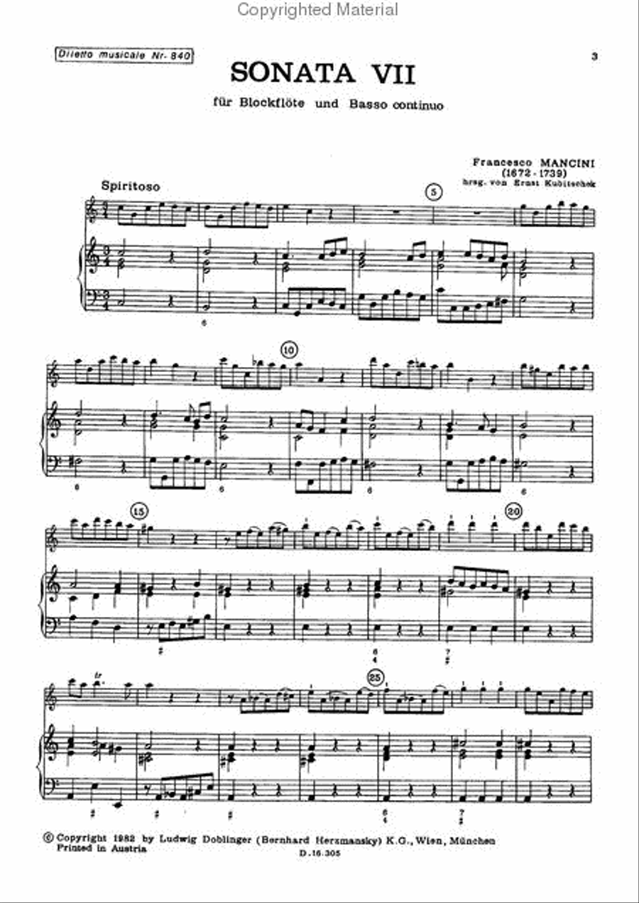 Sonata VII C-Dur Sonata VII C-Dur School and Community scores gallery preview page 2