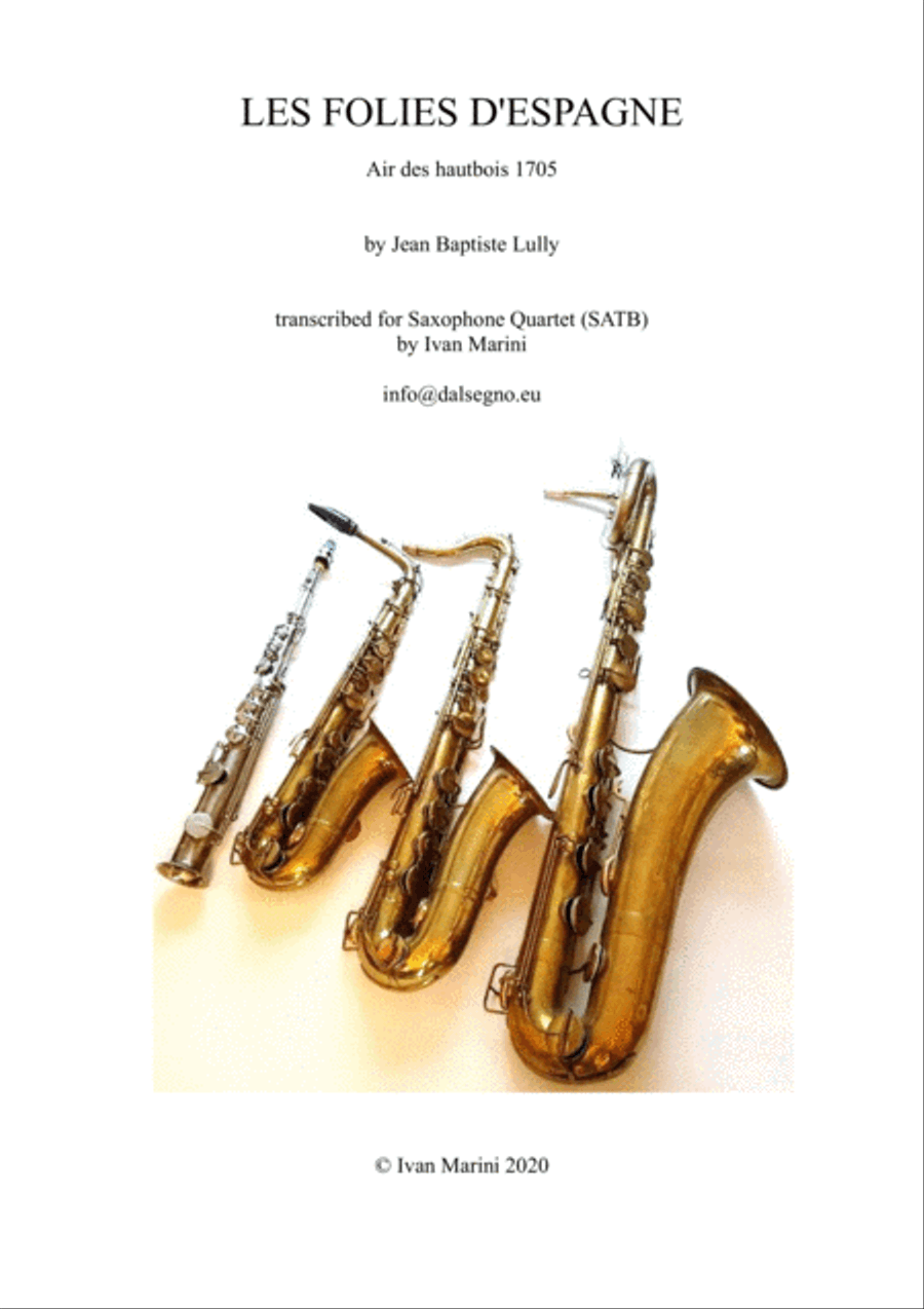 LES FOLIES D'ESPAGNE (Lully) - for Saxophone Quartet image number null