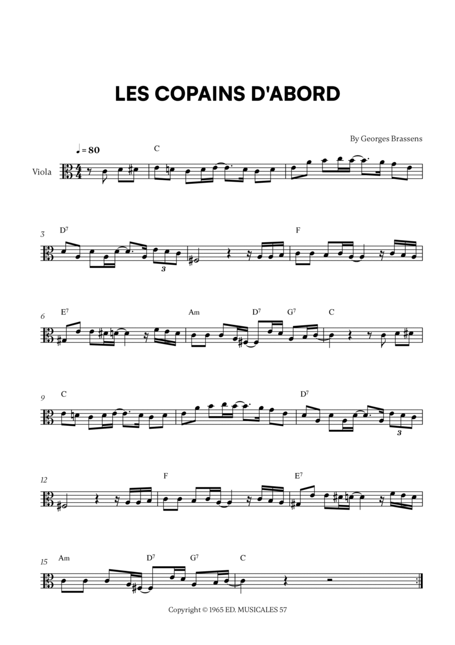 Les Copains D'abord Viola Solo scores gallery preview page 1