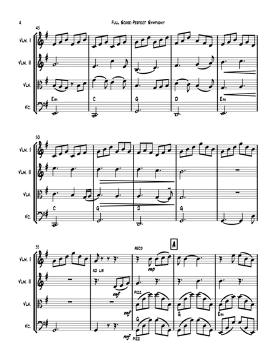Perfect Symphony String Quartet scores gallery preview page 4