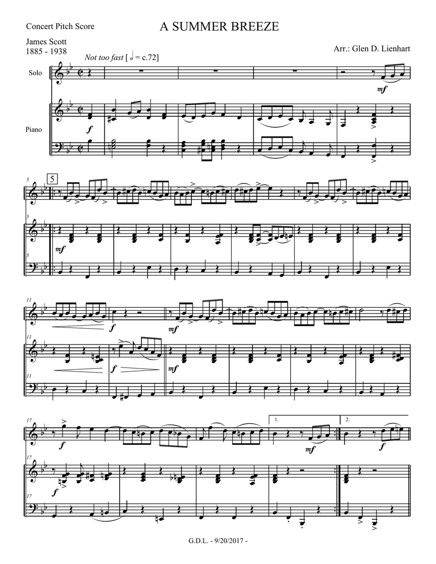 A Summer Breeze Large Ensemble scores gallery preview page 1