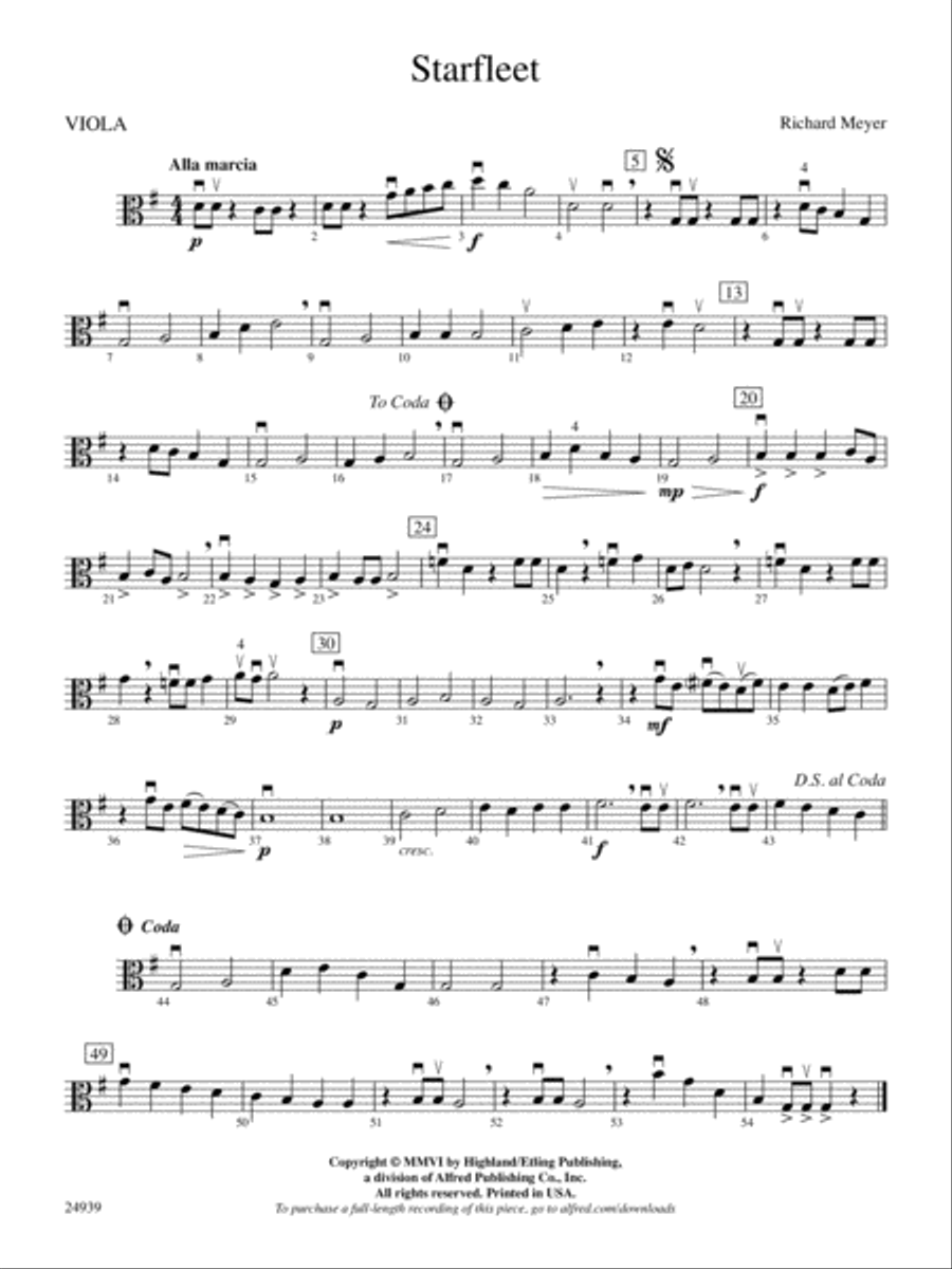 Starfleet: Viola String Orchestra scores gallery preview page 1