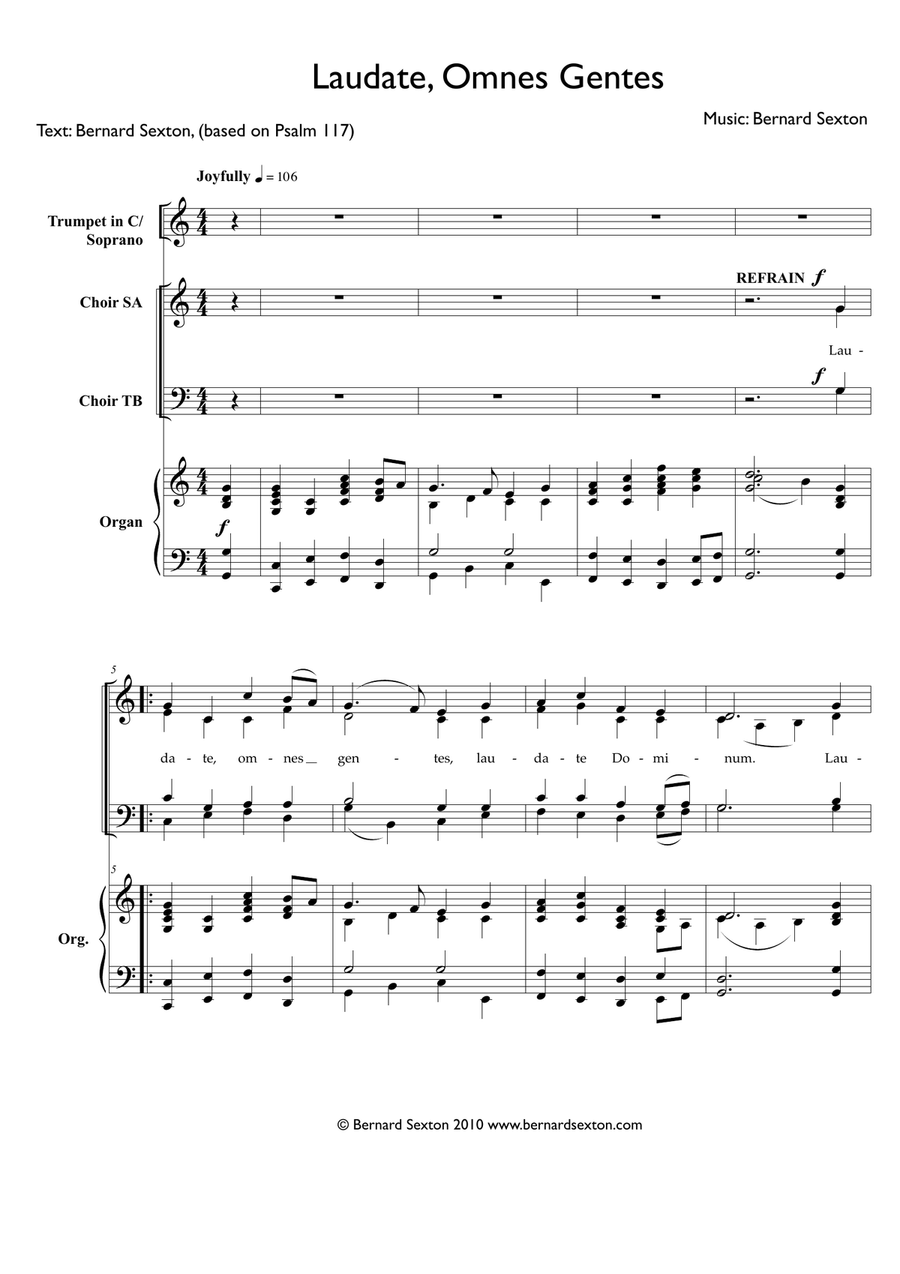 Laudate Omnes Gentes 4-Part scores gallery preview page 2