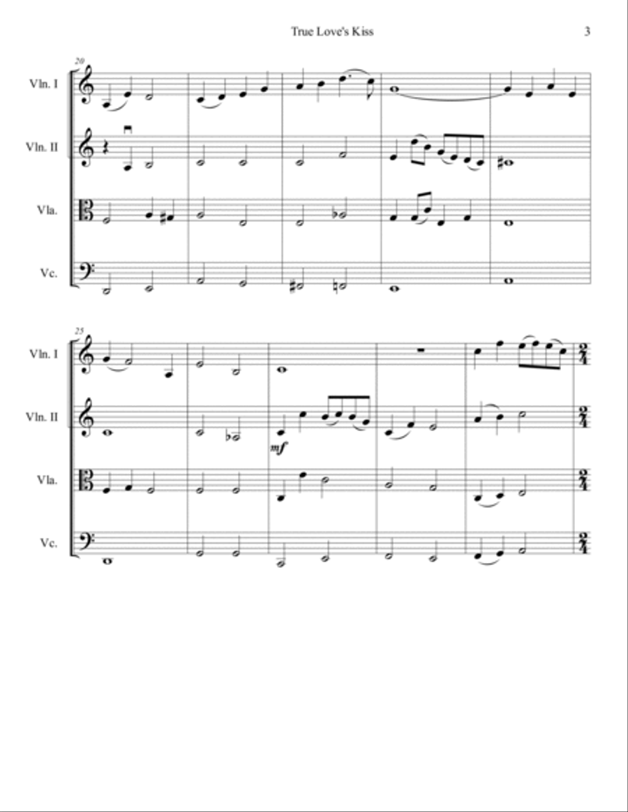 True Love's Kiss True Love's Kiss String Quartet scores gallery preview page 4